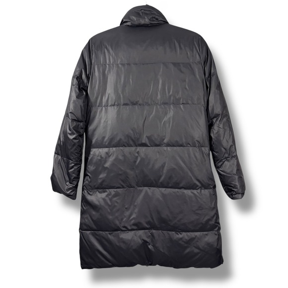 Eileen Fisher Down Reversible Black Puffer Long Length Full Zip Coat - Picture 7 of 14